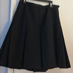 J. Crew Black Knee-Length Pleated A-Line Skirt